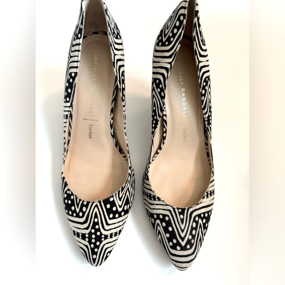 Loeffler Randall x Tucker tamsin printed pointed toe heels size 7.5